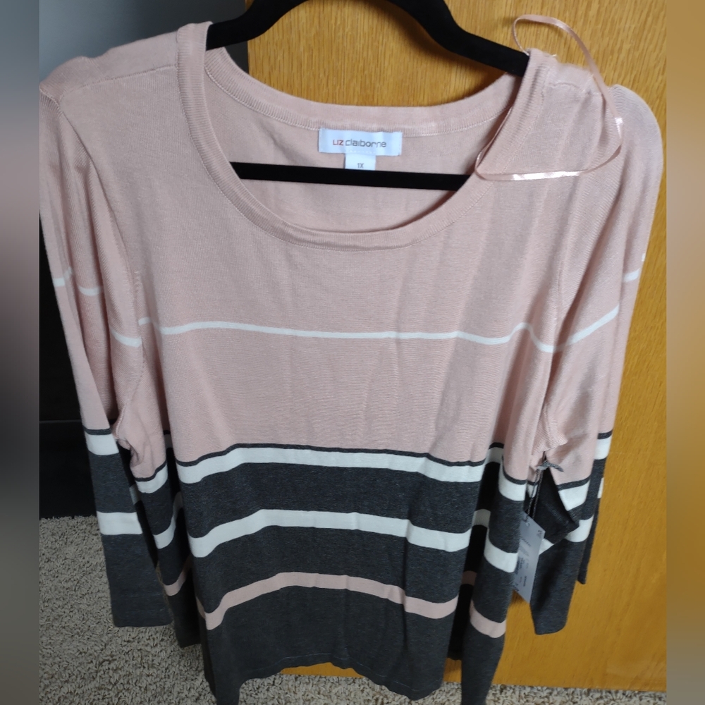 Liz Claiborne sweater pink NWT 1x